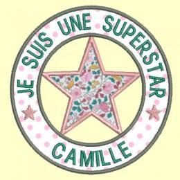 Logo a personnaliser je suis une superstar 5 tailles